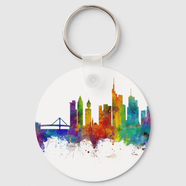 Frankfurt Germany Skyline Keychain (Front)