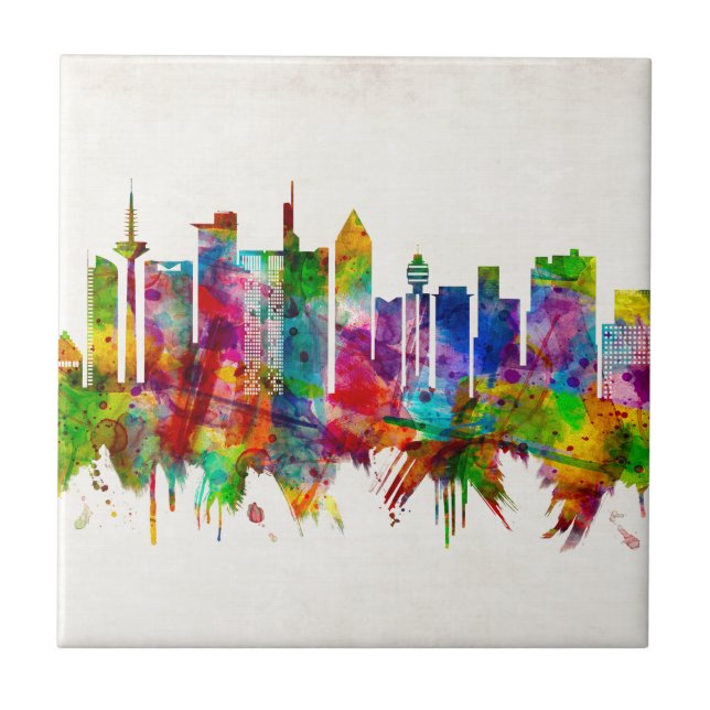 Frankfurt Germany Skyline Tile (Front)
