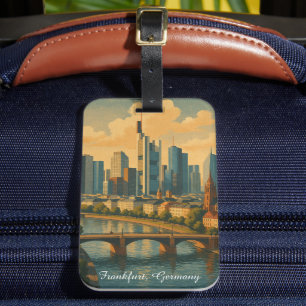 Frankfurt Germany Skyline Vintage Travel Luggage Tag