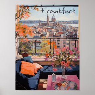 Frankfurt Germany Travel City Painting Aesthetic Poster