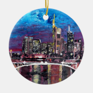 Frankfurt Main Germany - Mainhattan Skyline Ceramic Ornament