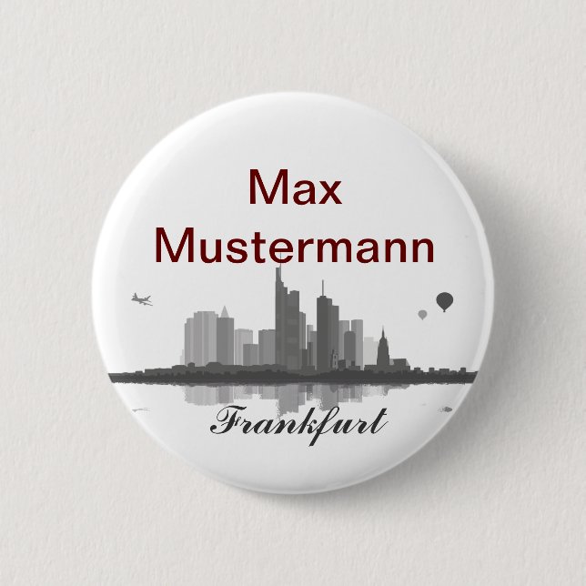 Frankfurt Skyline Button / plug / pin (Front)