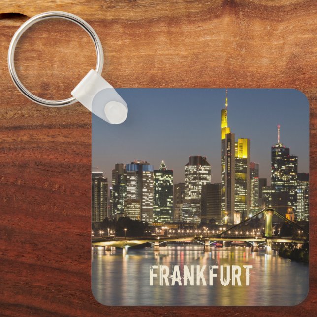Frankfurt Skyline Germany Vintage Souvenir gift Keychain (Front)