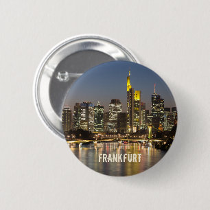 Frankfurt Skyline Germany Vintage Souvenir gift Lu 2 Inch Round Button