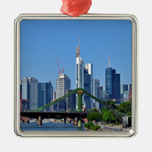 Frankfurt skyline metal ornament
