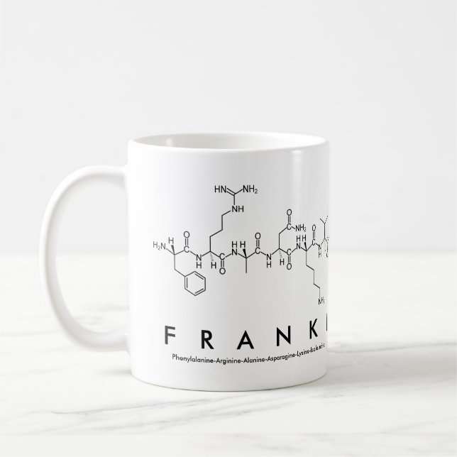 Franki peptide name mug (Left)