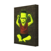 Frankie Play With Bolts! Stretched Canvas Print
