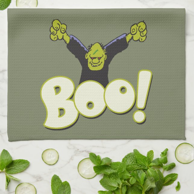 Frankie Superhero - Frankenstein Monster Halloween Kitchen Towel (Folded)