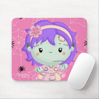 Frankie the Fabric Monster Pink Spiderweb Mouse Pa Mouse Pad
