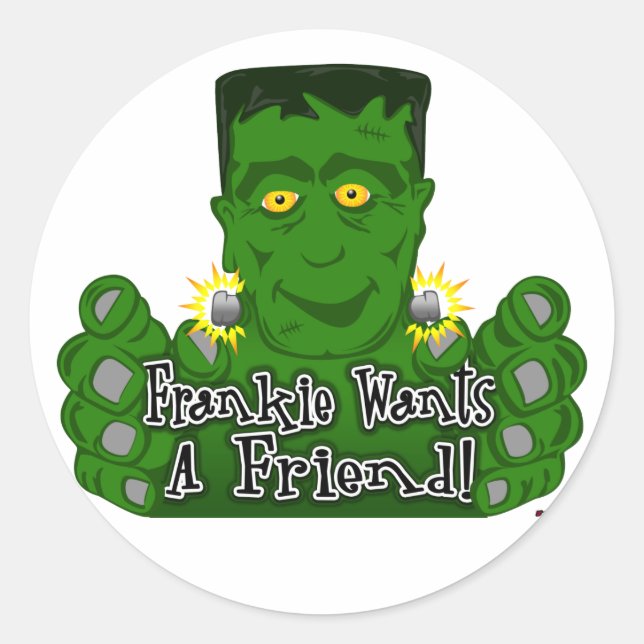Frankie Wants A Friend! Classic Round Sticker (Front)