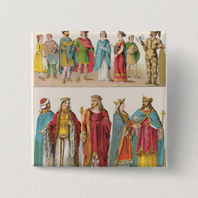 Frankish Dress 2 Inch Square Button (Front)