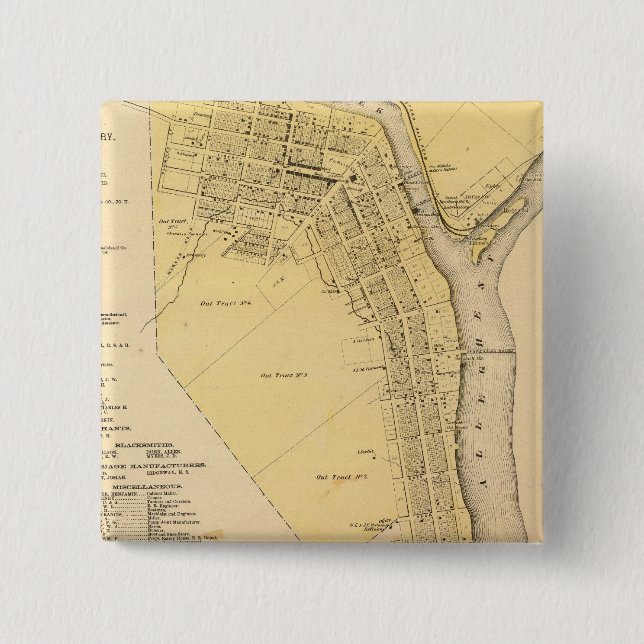 Franklin 2 Inch Square Button (Front)