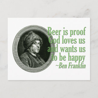 Franklin Beer Quote Postcard
