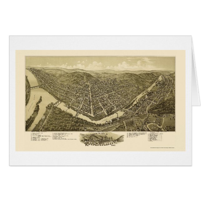 Franklin, carte panoramique de PA - 1901 (Devant horizontal)