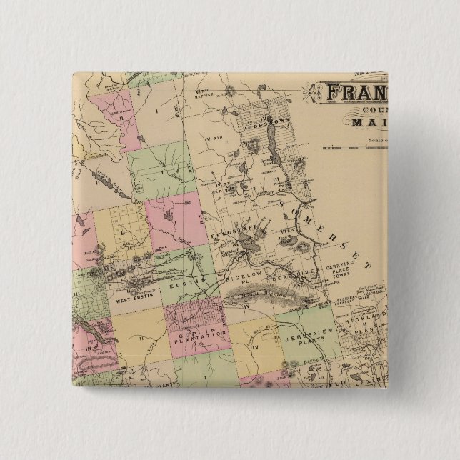 Franklin County, Maine 2 Inch Square Button (Front)