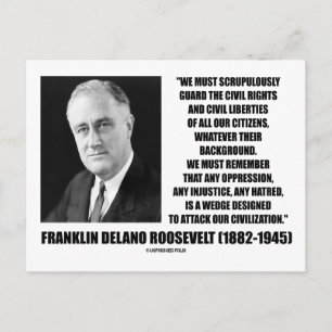 Franklin Delano Roosevelt Civil Rights Citizens Postcard