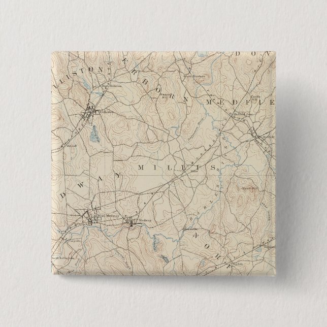 Franklin, Massachusetts 2 Inch Square Button (Front)