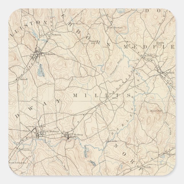 Franklin, Massachusetts Square Sticker (Front)