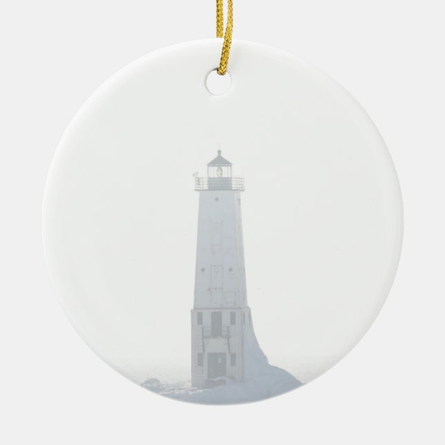 Franklin North Breakwater Lighthouse Ceramic Ornament (Front)
