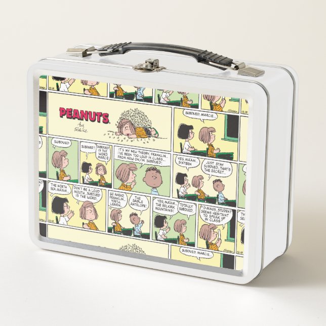 Franklin, Peppermint Patty & Marcie | Math Class Metal Lunch Box (Front)