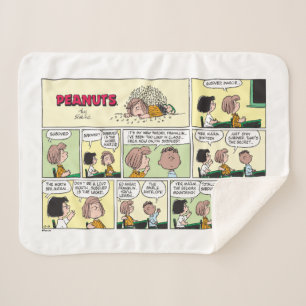 Franklin, Peppermint Patty & Marcie Math Class Sherpa Blanket