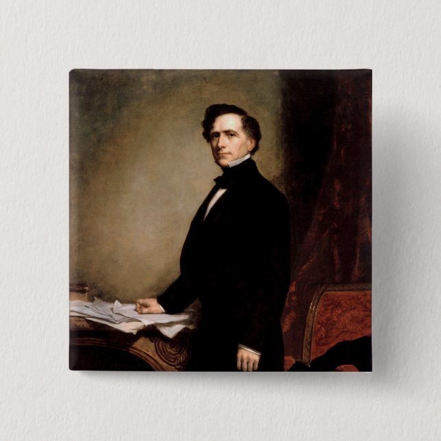 Franklin Pierce 2 Inch Square Button (Front)