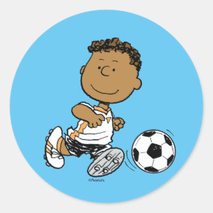 Franklin Playing Soccer Classic Round Sticker