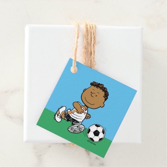 Franklin Playing Soccer Favour Tags (In Situ)