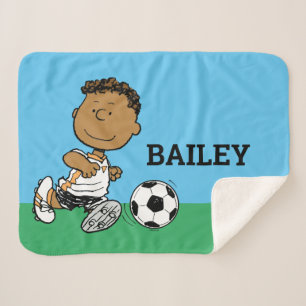 Franklin Playing Soccer Sherpa Blanket