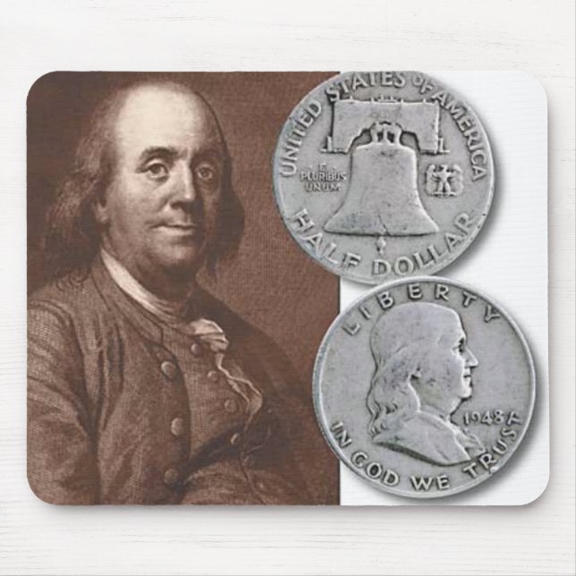 Franklin Portrait with Half Dollars Mouse Pad (Front)