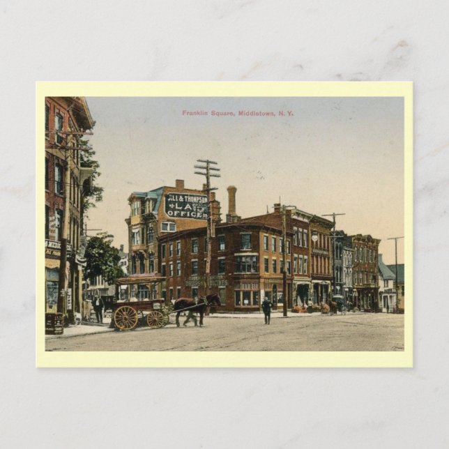 Franklin Square, Middletown, New York Vintage Postcard (Front)