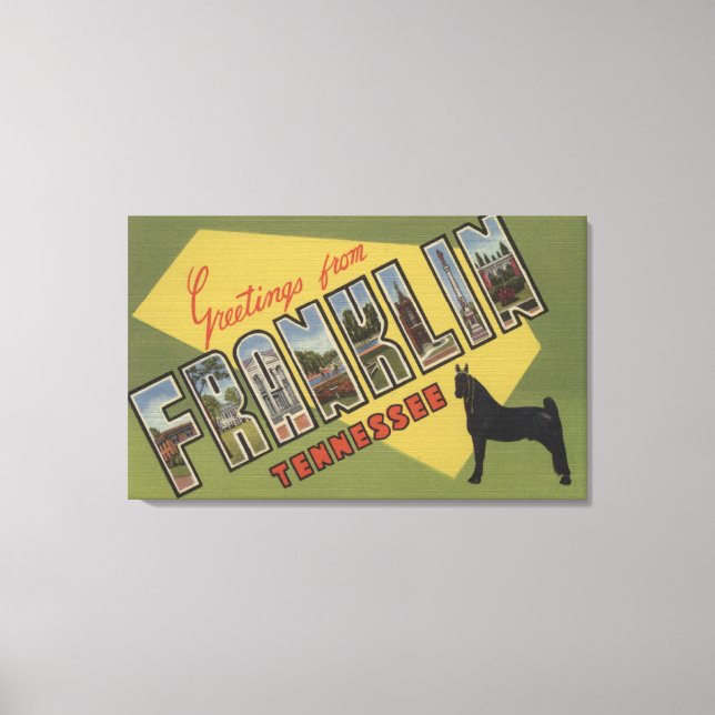 Franklin, Tennessee - Large Letter Scenes Canvas Print (Front)