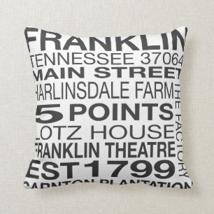 Franklin Tennessee Throw Pillow