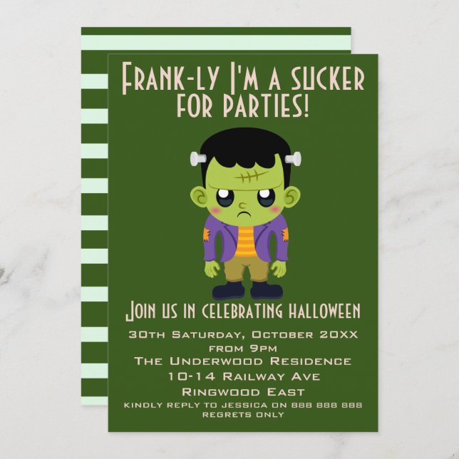 FRANKLY I'M A SUCKER FOR PARTIES HALLOWEEN INVITATION (Front/Back)