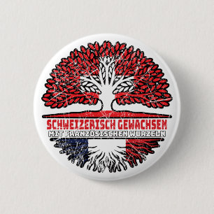 Frankreich Französch Schweizer Schweiz Baum 2 Inch Round Button