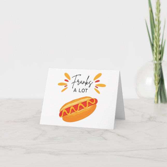 Franks a Lot - Pun Thank You Card (Front)