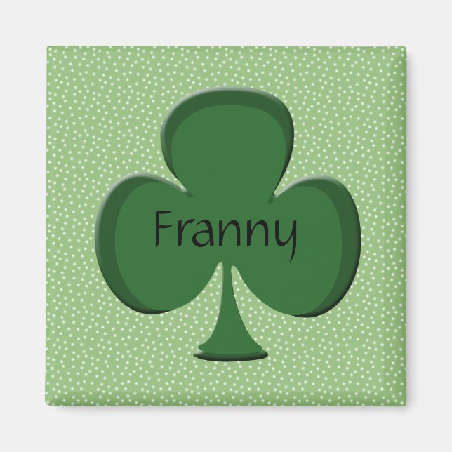 Franny Shamrock Name Magnet (Front)