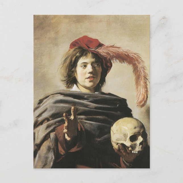 Frans Hals Young Man With Skull Postcard (Front)