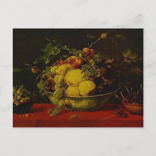 Frans Snyders-Fruits in a Bowl on a Red Tablecloth Postcard