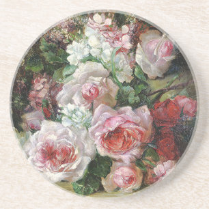 Frans Verhas Vintage Bouquet of Roses     Coaster