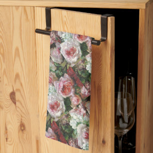 Frans Verhas Vintage Bouquet of Roses Kitchen Towel