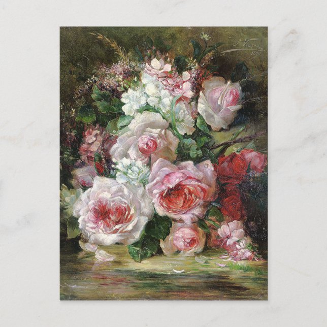 Frans Verhas Vintage Bouquet of Roses     Postcard (Front)