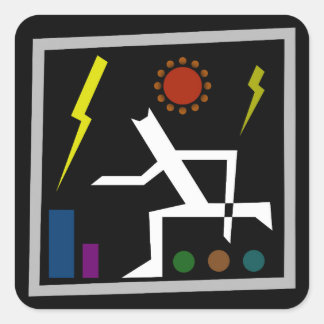 Frantic Shelter Abstract V2 Throw Pillow Square Sticker