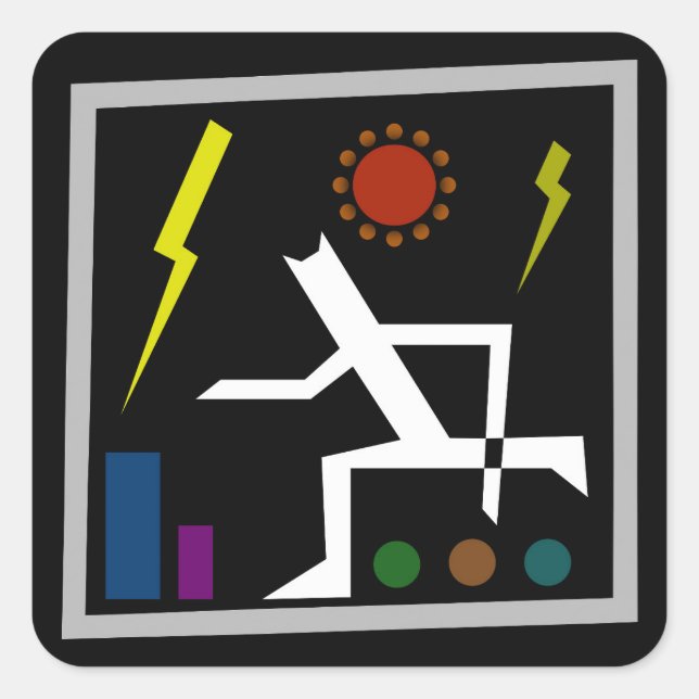 Frantic Shelter Abstract V2 Throw Pillow Square Sticker (Front)