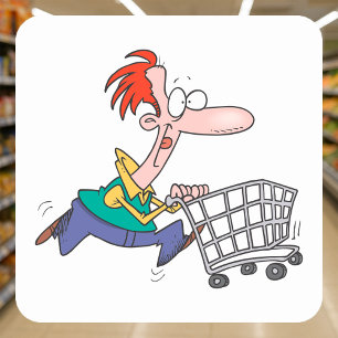 Frantic Shopper Square Sticker