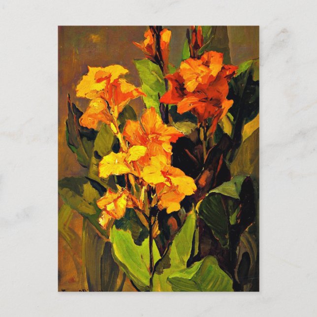 Franz Bischoff - Canna Lilies Postcard (Front)