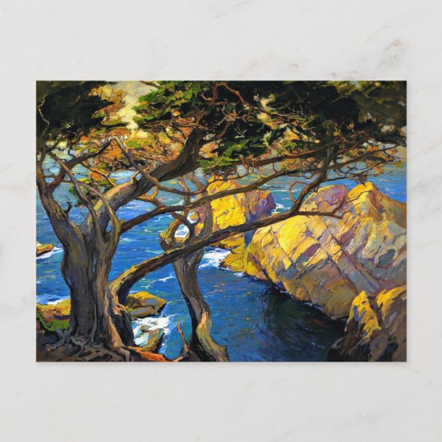 Franz Bischoff - Cleft-Born Trees, Monterey Postcard (Front)