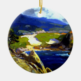 Franz Bischoff painting, Cypress Green Ceramic Ornament