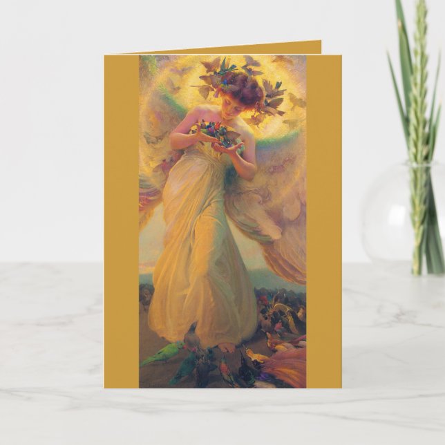 Franz Dvorak Angel of Birds CC0429 Birthday Card (Front)