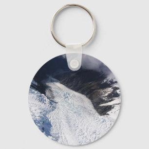 Franz Josef Glacier Aerial View, New Zealand Keychain